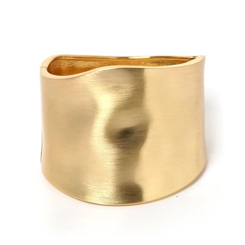 Bangle Bracelets for Women | Trendy Wide Bracelets | Hinged Arm Cuff Bangles Matte Gold Chunky Bracelet for Women