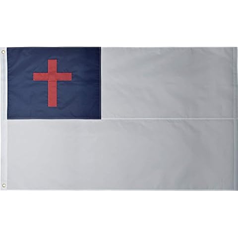 Green Grove Products Christian Flag 3' x 5' Ft 210D Nylon Premium Outdoor Embroidered Flag Cover