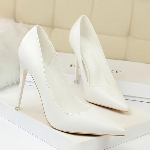 LUXINYU Women Fashion High Heels Pointed Toe Stiletto Pu Leather Dress Shoes for Wedding Party Shoes4