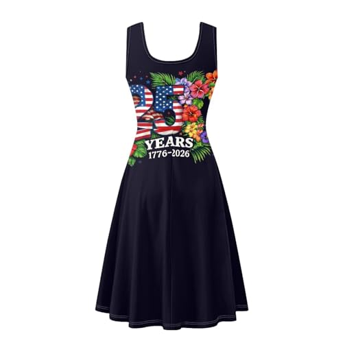 Image of Women Stylish Tank Dresses Sleeveless Round Neck Midi Casual Dress with Pocket for Summer