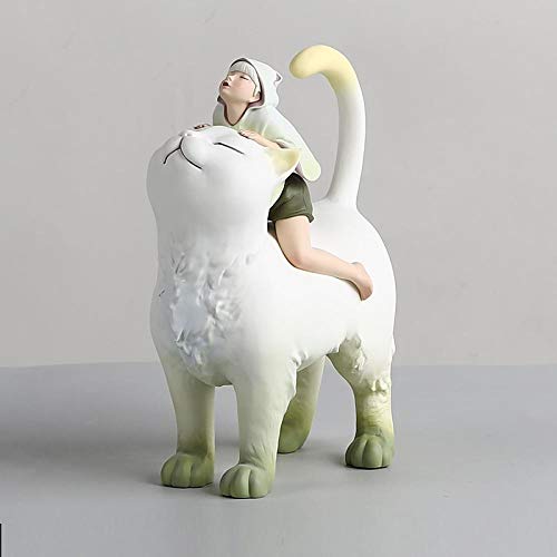 Statue blanche décoration intérieure salon chambre cadeau fille 19cm