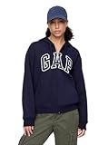 GAP Women's Logo Hoodie Hooded Full Zip Sweatshirt Navy Uniform II S