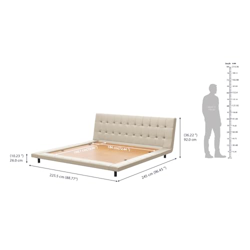 Image of Wakefit Somora King Size Non Storage Upholstered Bed