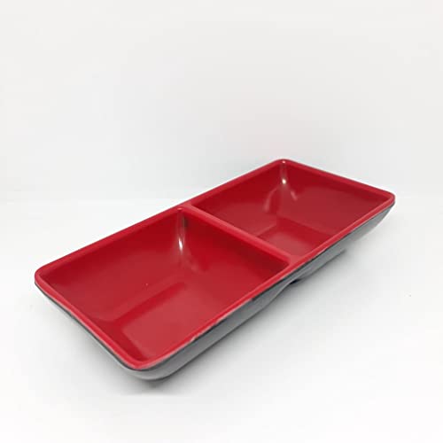 Molheira Tigela Dupla Em Melamina Para Shoyu, Sashimi, Sushi e Wasabi