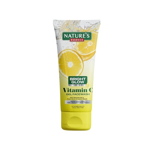 Nature's Essence Vitamin C Gel Face Wash | Infused with Yuzu Lemon & Niacinamide | Eliminates Excess Oil & Dirt | Brightens Skin | Removes Dark Spots, 50gm