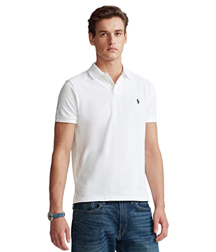 Image of POLO RALPH LAUREN Custom Slim Fit Mesh Polo White MD