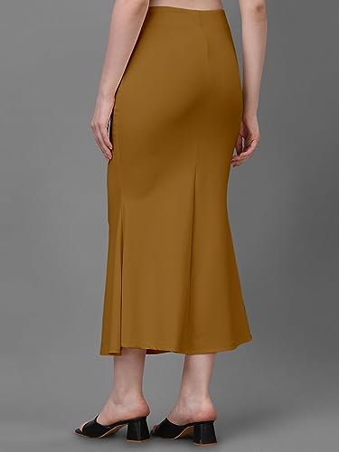 Image of Women's Saree Shapewear Petticoat, Cotton Blend Stretchable Mermaid Skirt, High Waist Tummy Control, Smooth Curve Fit with Adjustable Drawstring
