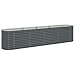 vidaXL Hochbeet Stahl Grau 400x80x81 cm Gemüsebeet Pflanzbeet Frühbeet Garten
