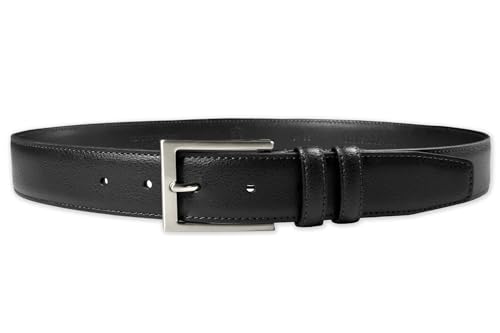 Brooks Brothers Mens Made in USA Genuine Leather Rectangular Buckle Belt,2