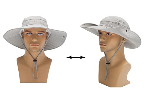 Image of ZLYC Mens Waterproof Camo Sun Hat Wide Brim Packable Outdoor Mesh Fishing Bucket Hats