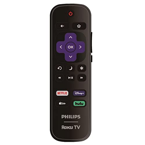 OEM Replacement Remote Control Compatible with All Philips Roku TV Smart TVs【Only Works with Philips Roku TV, Not for Roku Stick and Roku Box】 (Netflix/Disney Plus/Apple TV+ / Hulu)