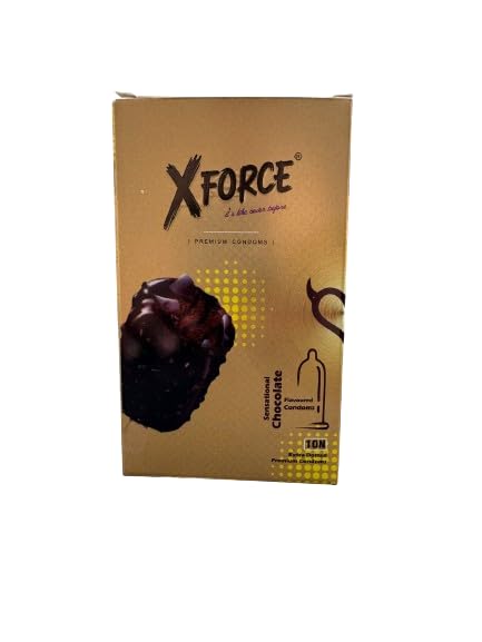 X Force Extra Dotted Premium Condoms | Fascinating Flavoured Condom (Pack -10N) (Chocolate)-image-4