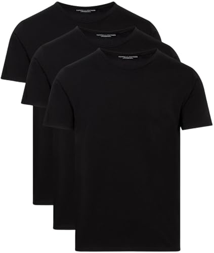 Tommy Hilfiger Uomo T-Shirt Maniche Corte Confezione da 3 Stretch Scollo Rotondo, Nero (Black/Black/Black), S