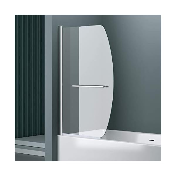 doporro 90x140 cm Design-Duschwand für Badewanne Badewannenaufsatz Duschabtrennung 6mm ESG-Sicherheitsglas inkl. NANO-Beschichtung Badewannenfaltwand – Bild 3