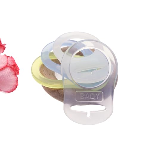 Image of 4Pcs Pacifier Adapter Rings Silicone Rings for Pacifier Clip Button Soother Dummy Pacifiers Holder Paci Clips Newborn Gift for Baby (Boy's Color)