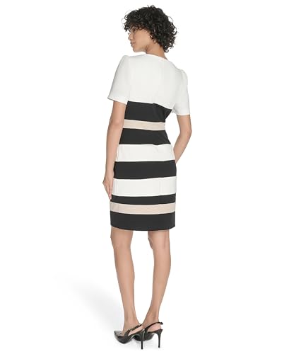 Robe fourreau Tommy Hilfiger rayée avec manches courtes taille 40