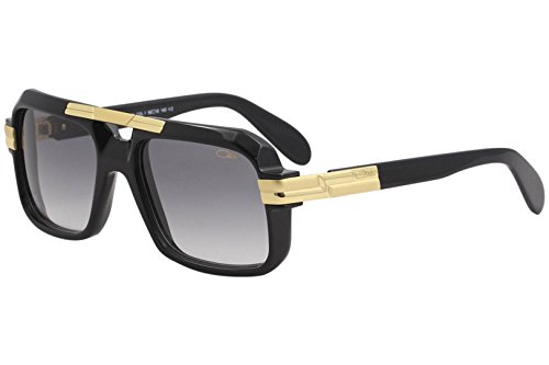 Cazal Legends Men's 663/3 001/SG Black/Gold Retro Pilot Sunglasses 56mm