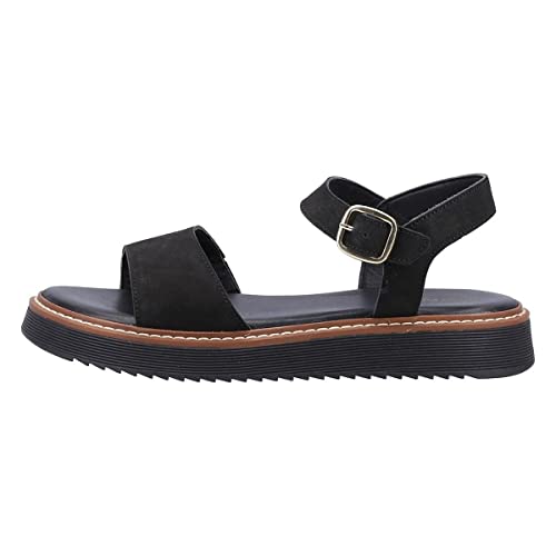 Hush Puppies Sandália feminina com tira no tornozelo, Preto, 8