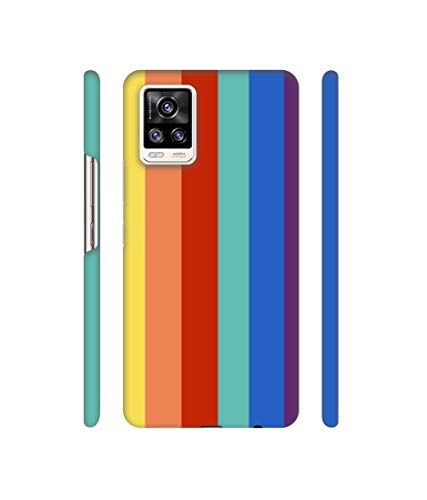Image of Solimo Plastic Designer Rainbow Colors 3D Printed Hard Back Case Backcase for Mobile Cover for Vivo V20, Multicolor