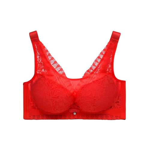 Ropa interior de encaje fino transpirable y elegante para mujer de moda e informal, Vino, 80C