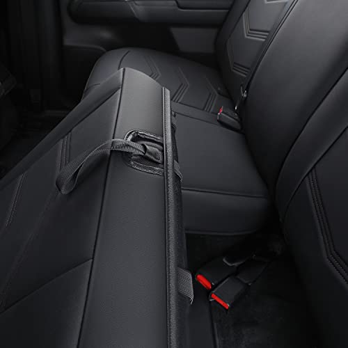 Image of LUCKYMAN CLUB Tacoma Custom Seat Covers M9 Full Set, Fit 2005-2023 Tacoma Double /Crew Cab SR SR5 TRD Sport TRD Off-Road PreRunner Trims, with Waterproof Faux Leather (Full Set, Black)