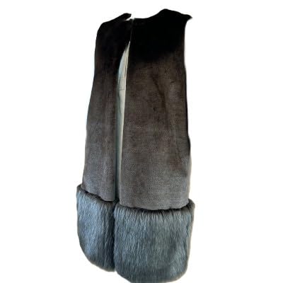 OKADA TEXTILE エコファー切り替え ロングベスト カーキブラウン