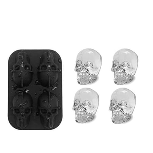 Molde de silicona para cubos de hielo 3D calavera miniatura 4