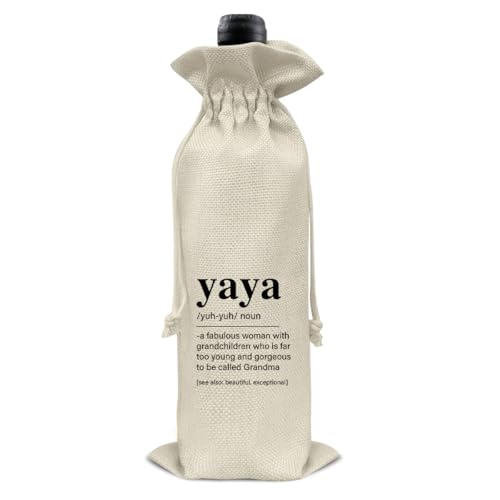 Grandma Gifts Wine Bag Yaya Gifts for Grandma Birthday Mother's Day Yaya Definition Wine Gift Bag