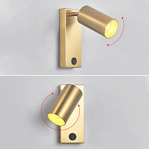 Lámpara de pared E27 con interruptor e iluminación decorativa moderna de metal 8