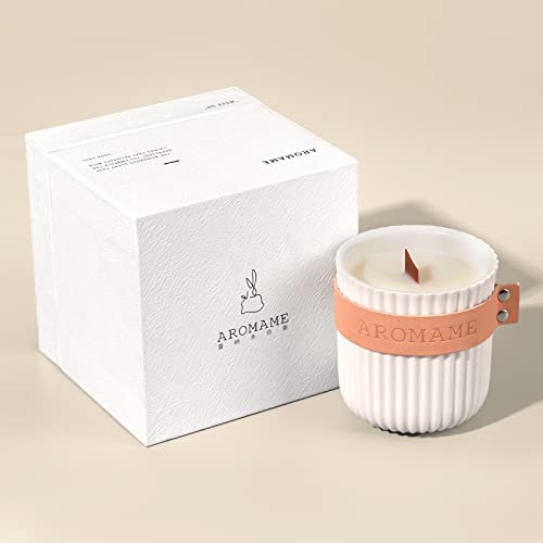 Xycmnv Cracking Wood Wick Candle,Scented Candle For Home,Made With Natural Soy Wax And Essential Oils,Valentines Candle Gifts For Couple,Women,Men(Bergamot Citrus,Ceramic Jar Candle) #TOP5