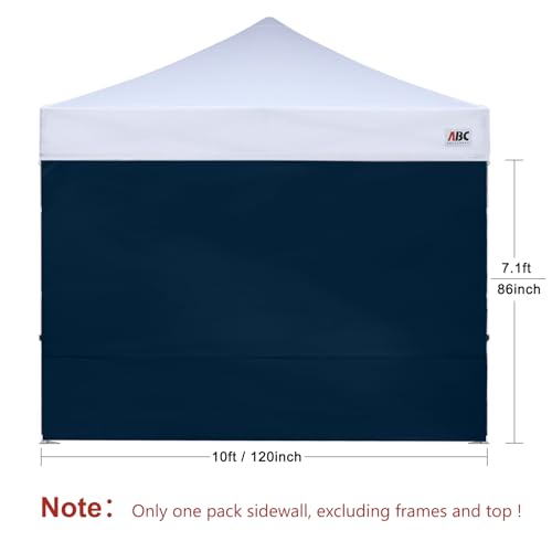 Image of ABCCANOPY Instant Canopy SunWall 10x10 FT No Frame or Top, Navy Blue