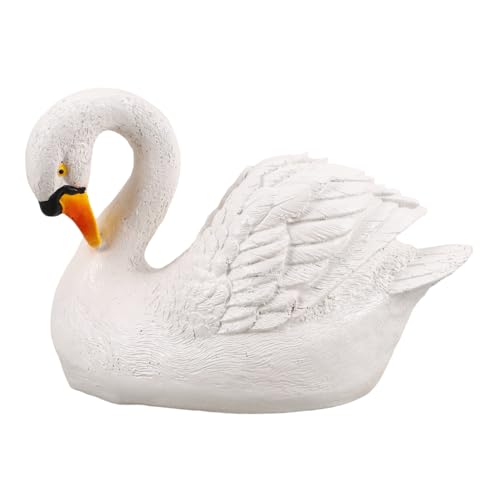SEWOART Escultura Cisne Realista Jardín Exterior Decoración Patio Césped Elegante Figura Animal para Estanque