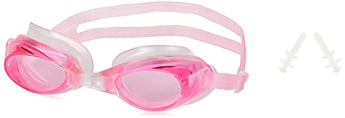 Image of I-SWIM LADIES COSTUME IS-103 NAVY /WHITE DOTS SIZE 2XL WITH GOGGLES SILICON JOINTLESS WITH BOX PINK