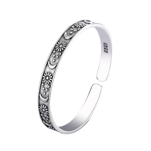 Bracelet argent S925 pour femme : l'élégance rétro d'un bijou ciselé marguerite