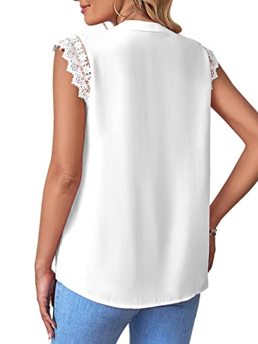 LYANER Women's Lace Trim Chiffon Blouse #TOP10