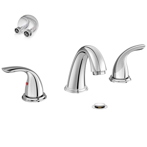 Phiestina Chrome 8 Inch 3 Holes Widespread Bathroom Sink...