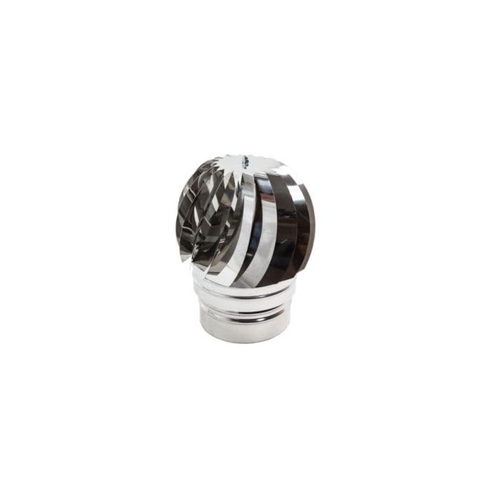 Comignolo a sfera girevole eolico in acciaio inox - vari diametri (ATTACCO FEMMINA DIAM. 250 mm)