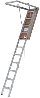 LITE Aluminum Attic Ladder w/ Aluminum Frame, 375 lbs Capacity, 22 1/2” x 54