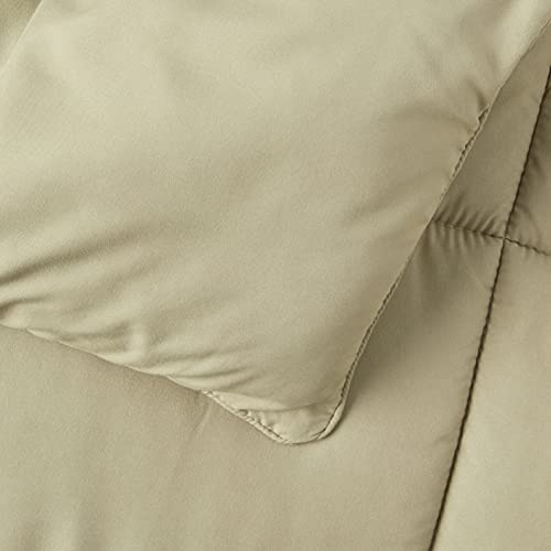 Sweet Home Collection 7 Piece Comforter Set Bag Solid Color All Season Soft Down Alternative Blanket & Luxurious Microfiber Bed Sheets, Sage, Queen