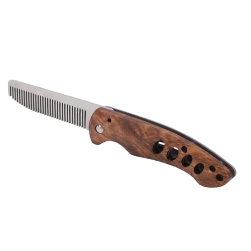 EIMSOAH Peine de Bolsillo de Metal para Bigote, Diseño Plegable para Hombres, Peine de Barba Plegable Ligero para Peinar Mientras Viaja (de barba)