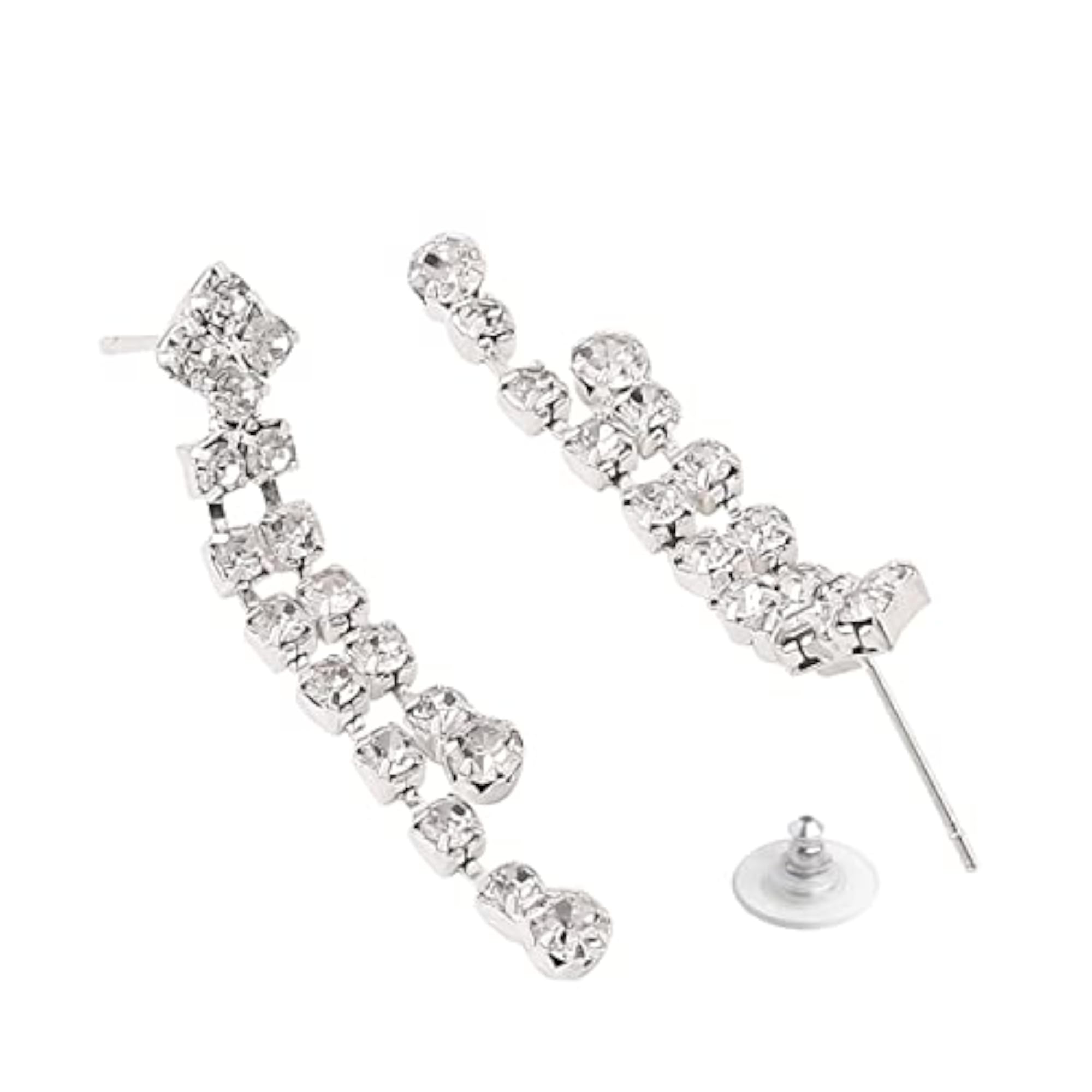 Women's Toned Drop Chain Necklace Set with Earrings, Gift