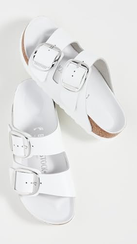 Image of Birkenstock Women's Arizona Big Buckle Sandals, White, 7 Narrow US