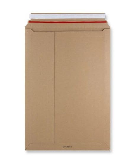 iDEALS UK PACKAGING LTD 500mm x 340mm A3 C3 Rigid Fluted mailers envelopes Peel and Seel Corrugated Cardboard Strong Expandable mailers. 50cm x 34cm (10)