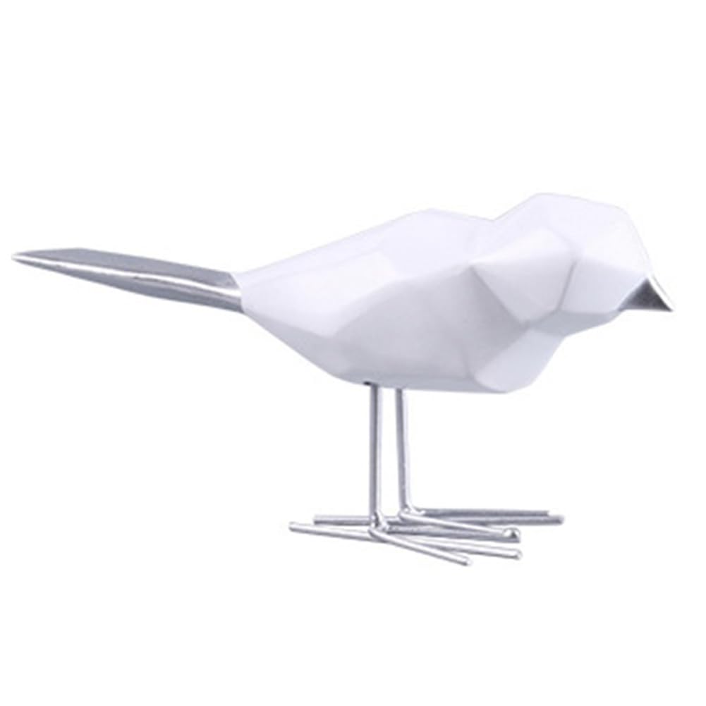 CTRLZS Modern Cute Bird Statues European Decorations Geometric Animal Statues Sculptures Abstract Decoration Silver