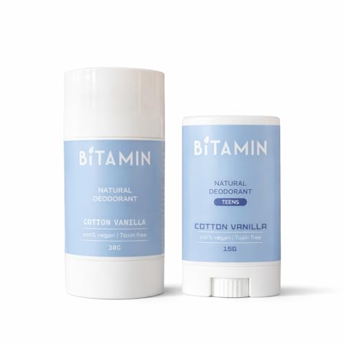 Image of Bitamin Natural Cotton Vanilla Deodorant for Womens & Kids No Alcohol, No parabens, No Triclosan Unisex Deo (Combo for Mother Daughter)