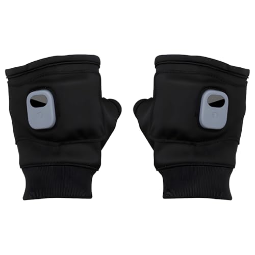 Tressify Heated Fingerless Gloves, Black, Electric and Rechargeable, with 2000Mah Battery, 3 Heat Settings, and USB Charging for Men and Women