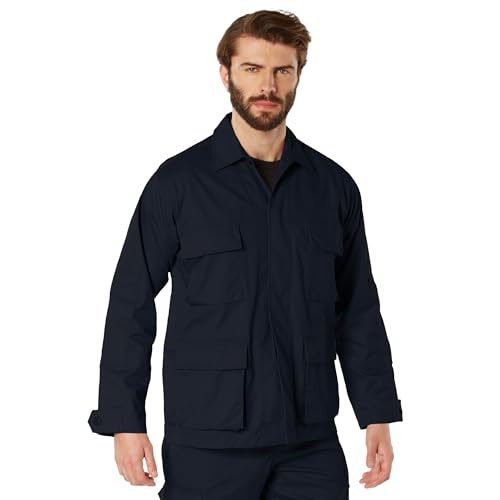 Image of Rothco BDU Uniform Shirt | Men's Long Sleeve Tactical Cargo Overshirt Utility Hunting Fishing Shacket Button Down Jacket with 4 Pockets