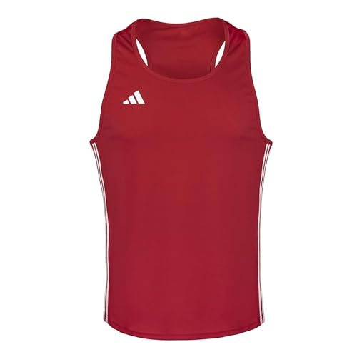 Adidas Canottiera da Boxe, per Fitness, Esercizi in Palestra e allenamenti, Senza Maniche, Materiale Leggero, Elastico, Perforazione alla Base