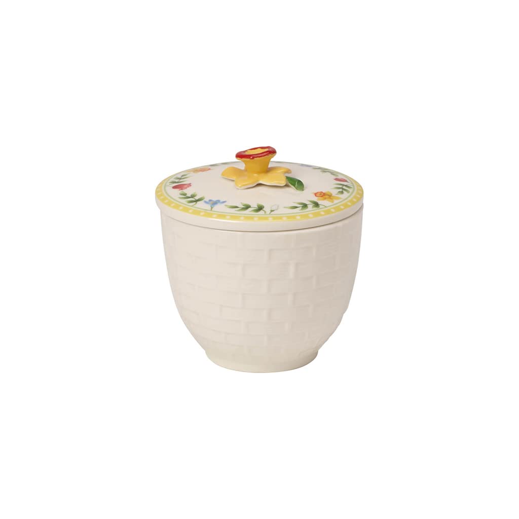 Villeroy und Boch Spring Fantasy Kleine Dose, 10,5 cm, Porzellan, Grün/Gelb