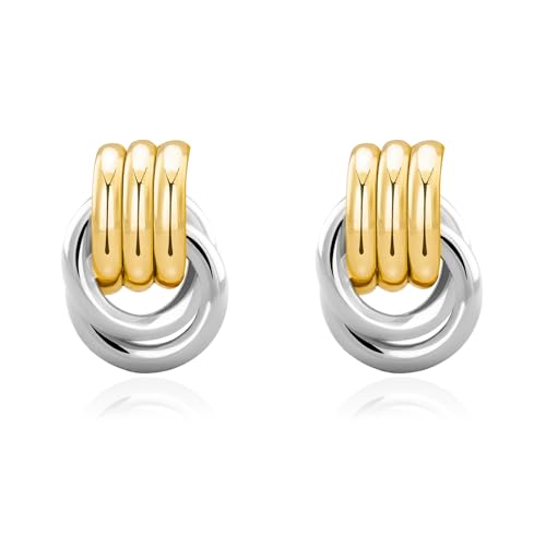Gold and Silver Hoop Earrings